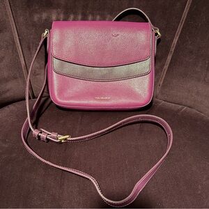 Vera Bradley Twice As Nice Leather Crossbody Bag in Plum.  EUC